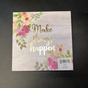New NWT Make Things Happen Flower Floral Wood Home Decor Sign Wall